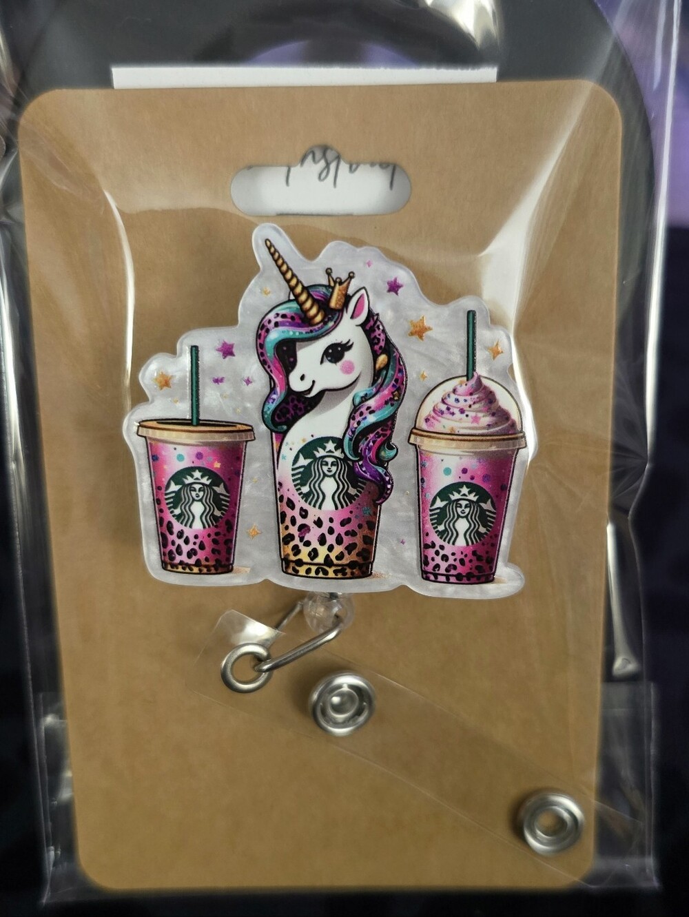 Unicorn Drink Novelty Badge Reel - Retractable ID Holder